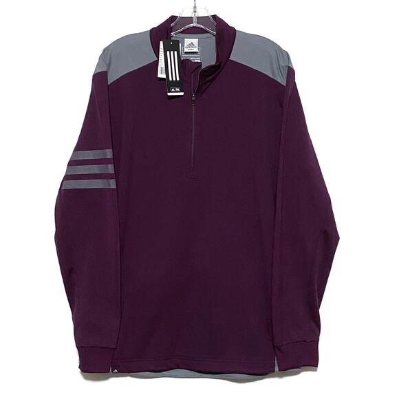 adidas Other - Adidas Golf Quarter Zip Pullover Jacket Jumper Maroon Gray Long Sleeve Mens M